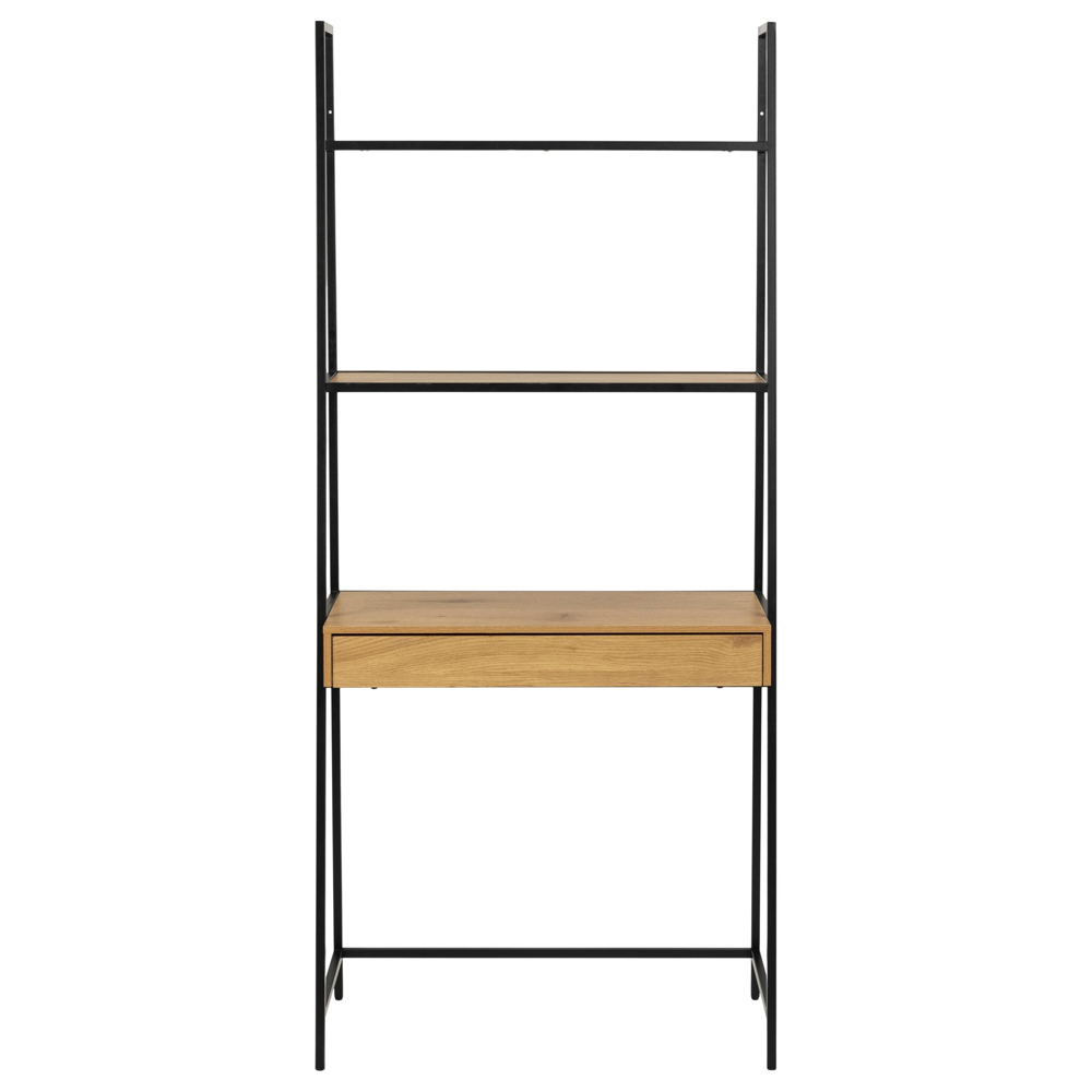 Salvo Wooden Bookcase With 1 Drawer In Matt Wild Oak