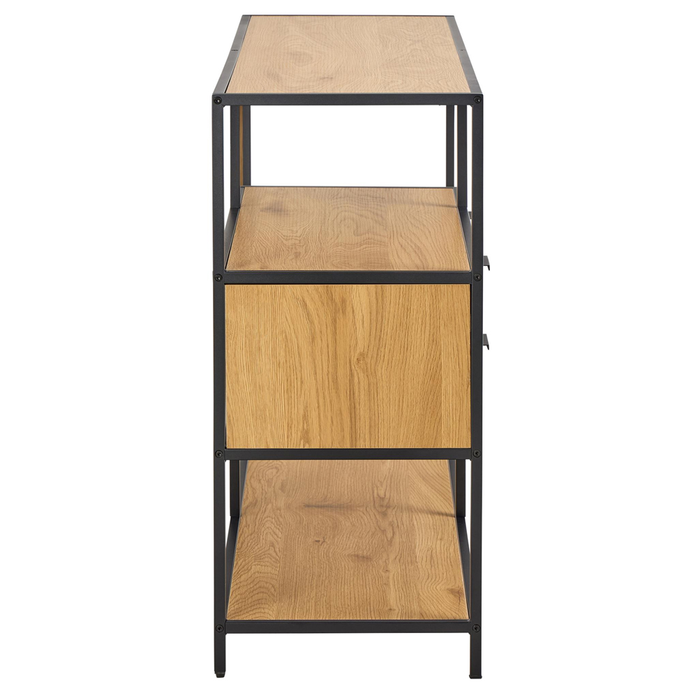 Salvo Wooden Bookcase With 2 Drawers 3 Shelves In Matt Wild Oak