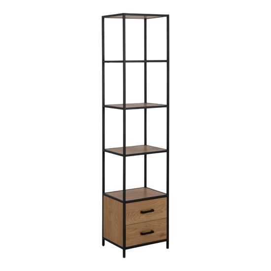 Read more about Salvo wooden bookcase with 2 drawers 3 shelves in matt wild oak