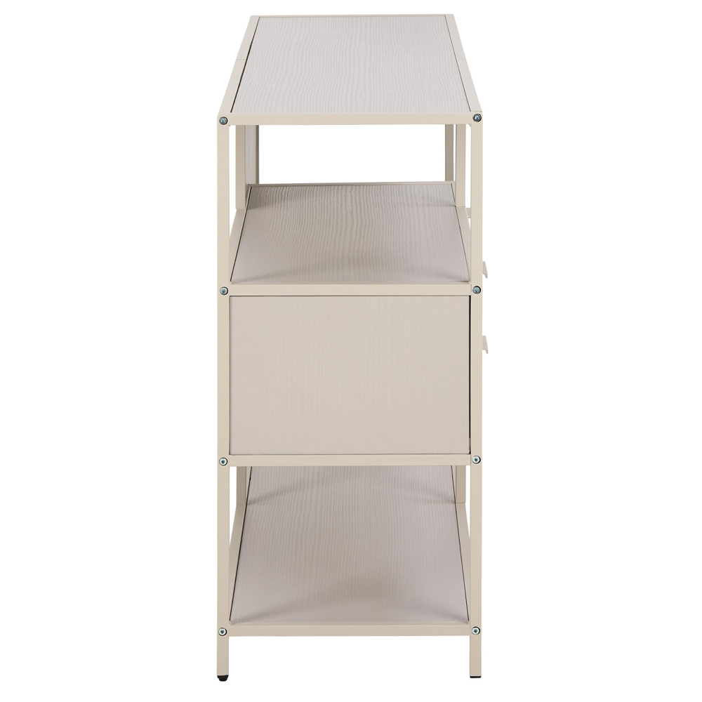 Salvo Wooden Bookcase With 2 Drawers And Back Panel In Grey