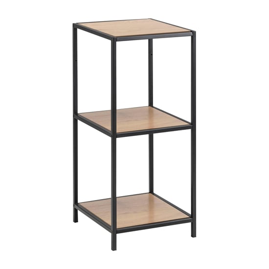 Product photograph of Salvo Wooden Bookcase With 2 Matt Wild Oak Shelves from Furniture in Fashion