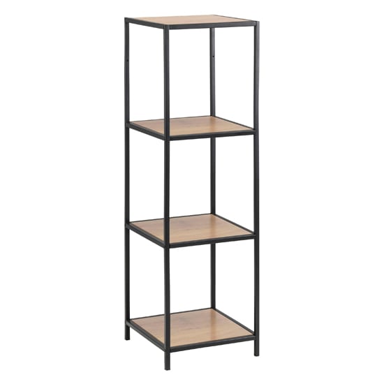 Product photograph of Salvo Wooden Bookcase With 3 Matt Wild Oak Shelves from Furniture in Fashion