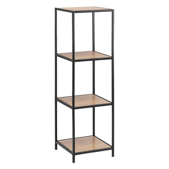 Salvo Wooden Bookcase With 3 Matt Wild Oak Shelves