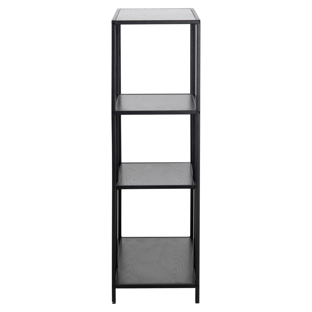 Salvo Wooden Bookcase With 3 Shelves In Ash Black