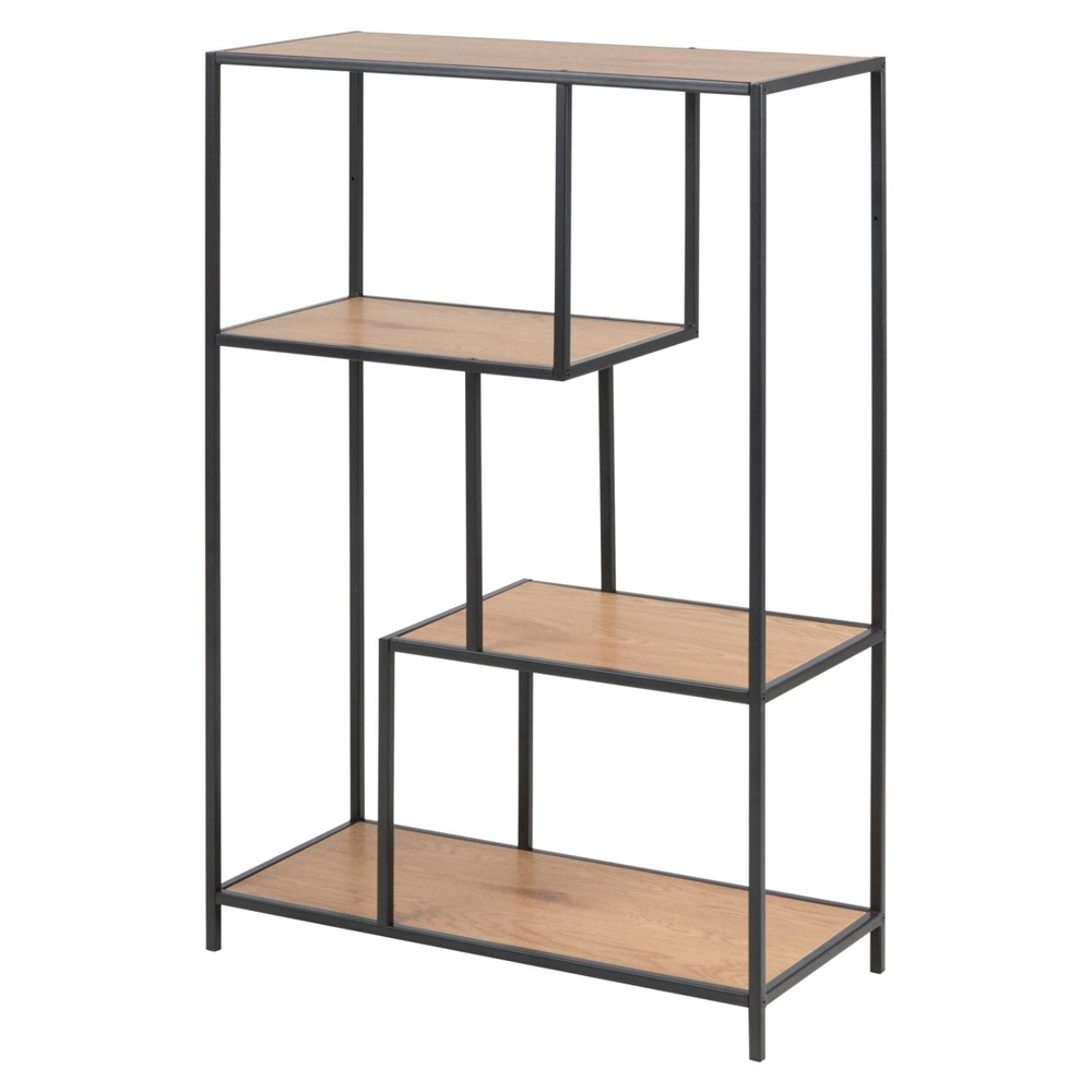 Salvo Wooden Bookcase With 3 Shelves In Matt Wild Oak