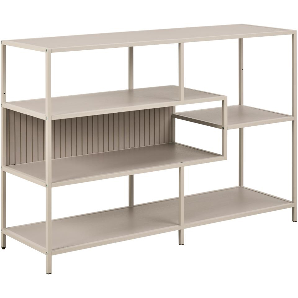 Salvo Wooden Bookcase With 4 Shelves And Back Panel In Grey