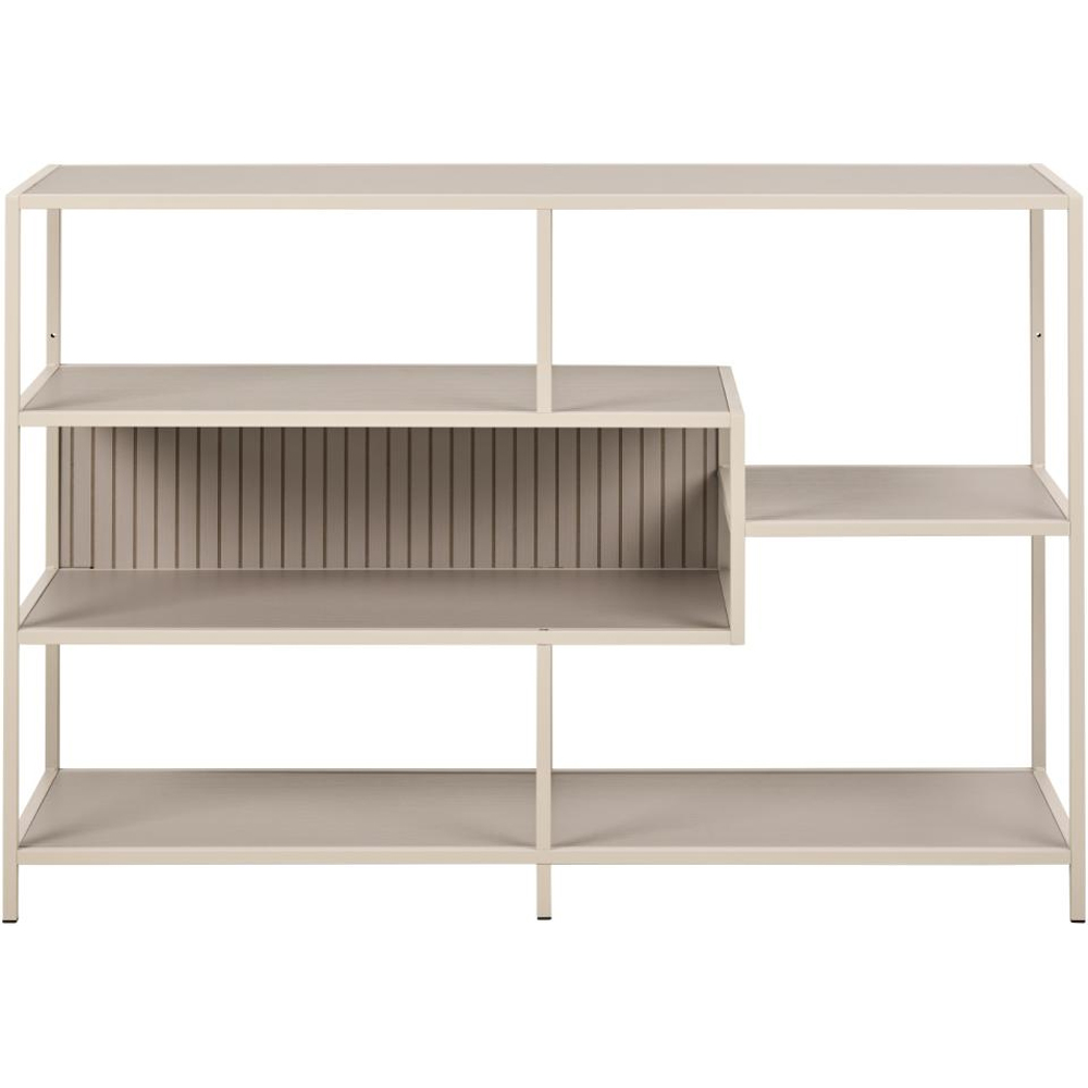 Salvo Wooden Bookcase With 4 Shelves And Back Panel In Grey