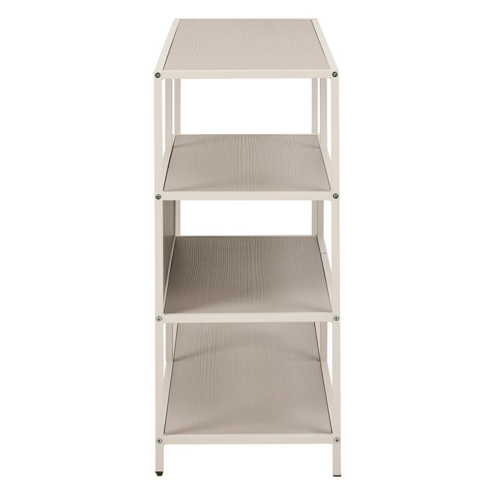 Salvo Wooden Bookcase With 4 Shelves And Back Panel In Grey