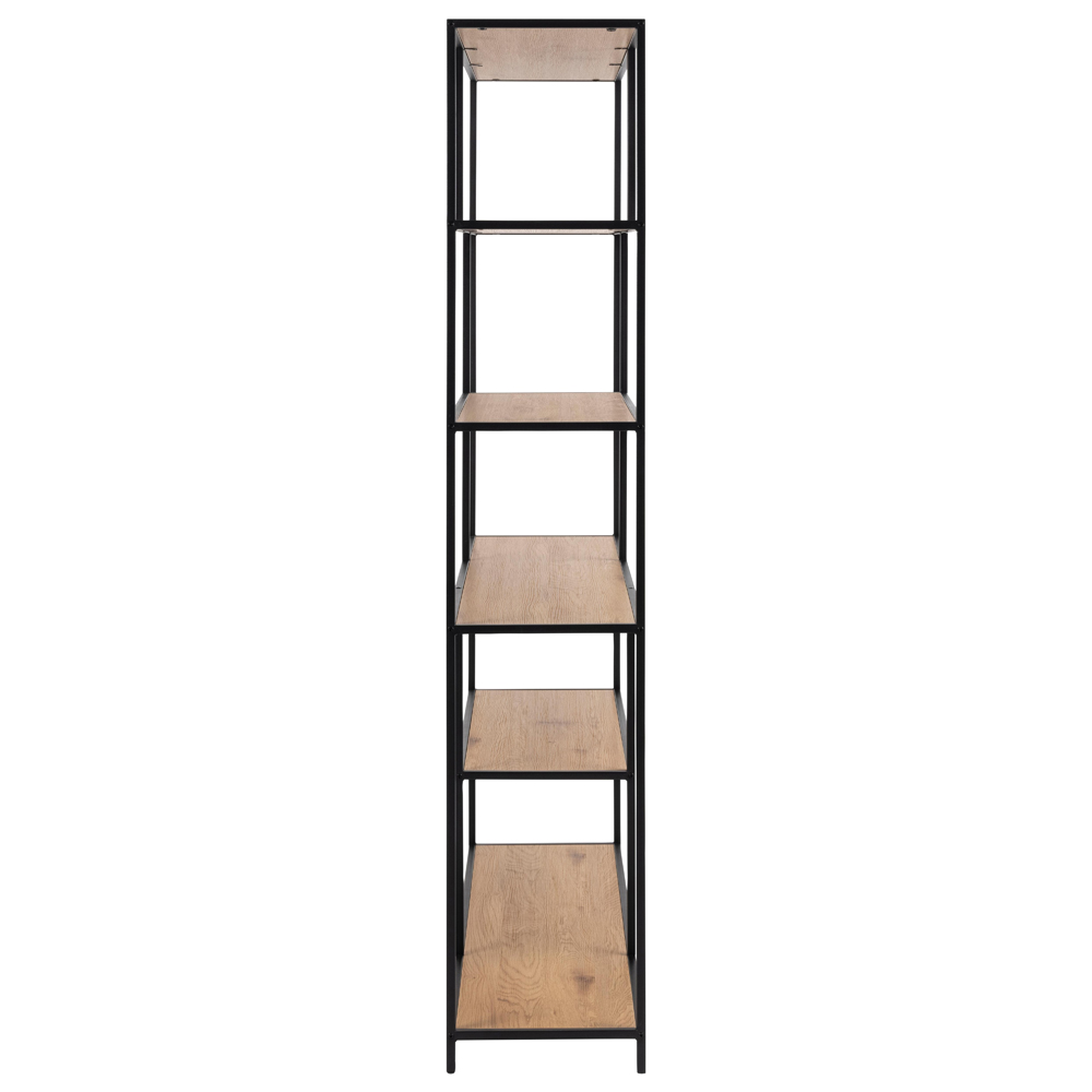 Salvo Wooden Bookcase With 5 Shelves In Matt Wild Oak