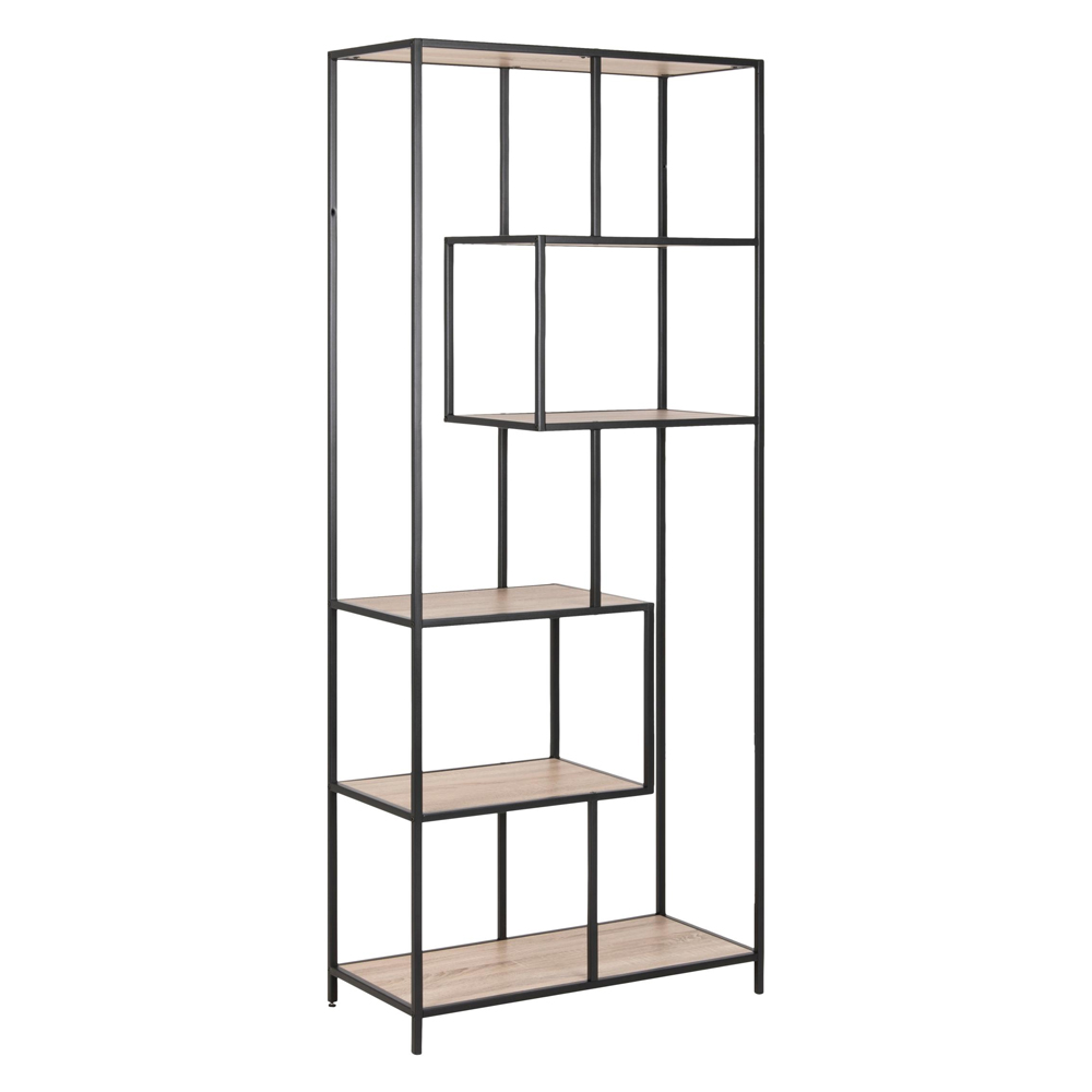 Salvo Wooden Bookcase With 5 Shelves In Sonoma Oak