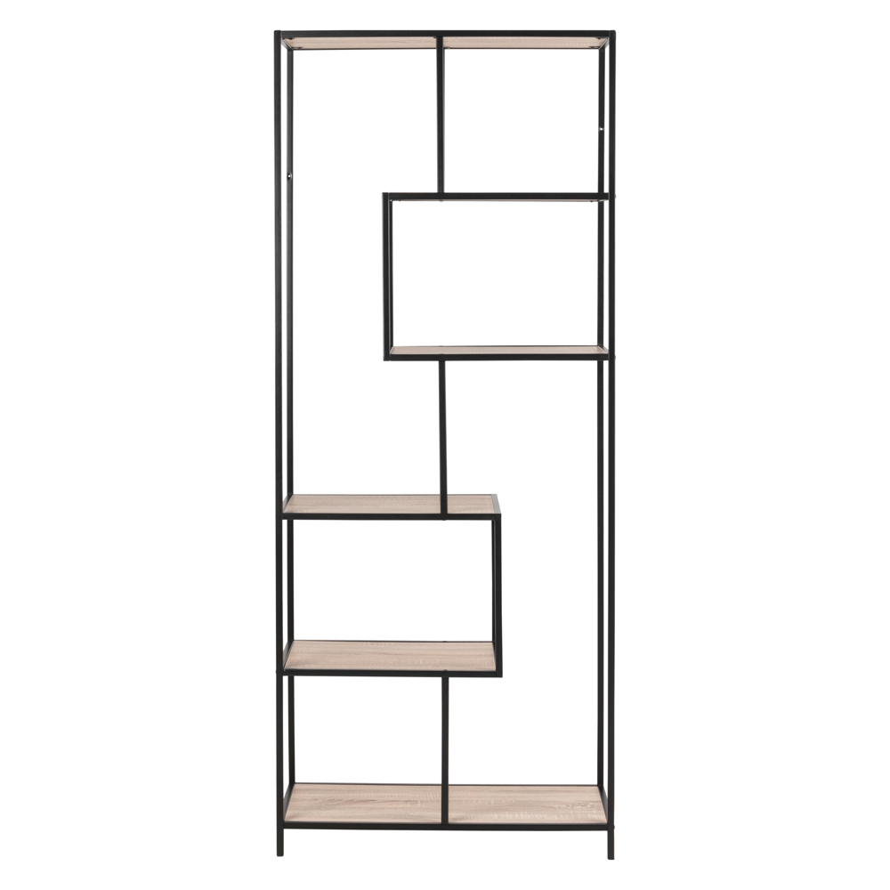 Salvo Wooden Bookcase With 5 Shelves In Sonoma Oak