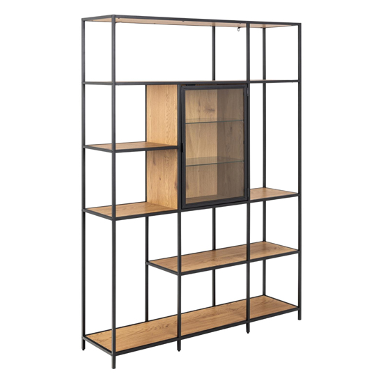 Product photograph of Salvo Wooden Bookcase With 8 Shelves In Matt Wild Oak from Furniture in Fashion