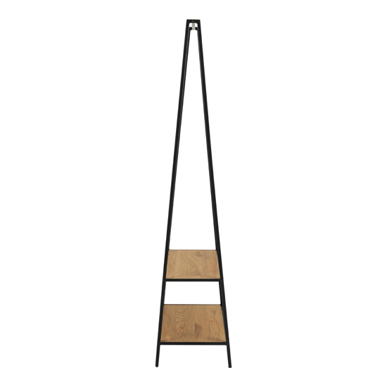 Salvo Wooden Clothes Rack With 2 Shelves In Matt Wild Oak_2