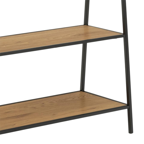 Salvo Wooden Clothes Rack With 2 Shelves In Matt Wild Oak_3
