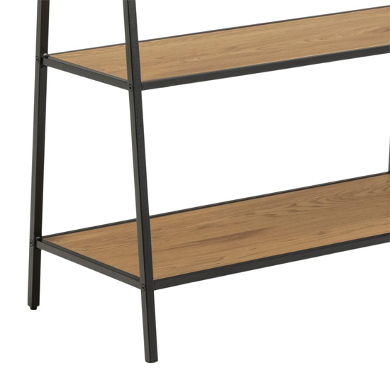 Salvo Wooden Clothes Rack With 2 Shelves In Matt Wild Oak_4