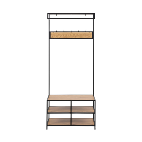Salvo Wooden Clothes Rack With 3 Shelves In Matt Wild Oak_2