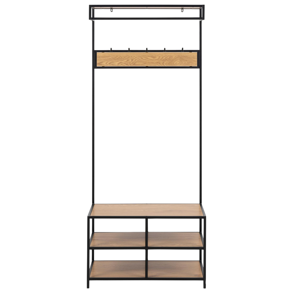 Salvo Wooden Clothes Rack With 3 Shelves In Matt Wild Oak