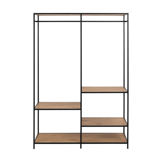 Salvo Wooden Clothes Rack With 4 Shelves In Matt Wild Oak_2