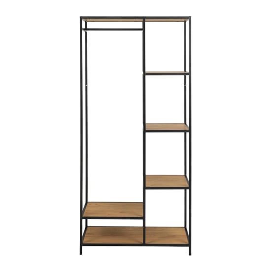 Salvo Wooden Clothes Rack With 5 Shelves In Matt Wild Oak_2