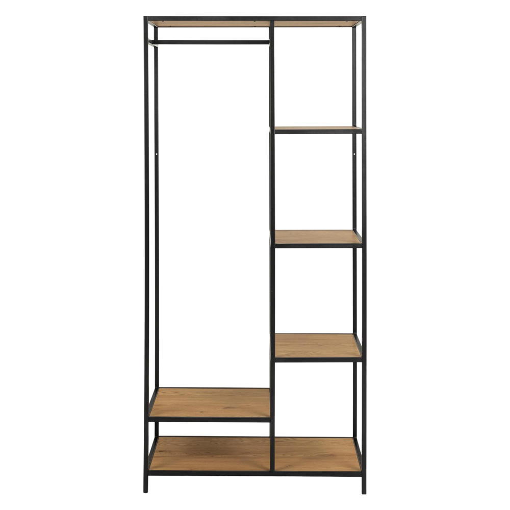 Salvo Wooden Clothes Rack With 5 Shelves In Matt Wild Oak