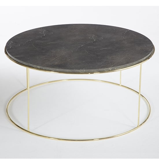 Read more about Salvo wooden coffee table round in dusky marble effect