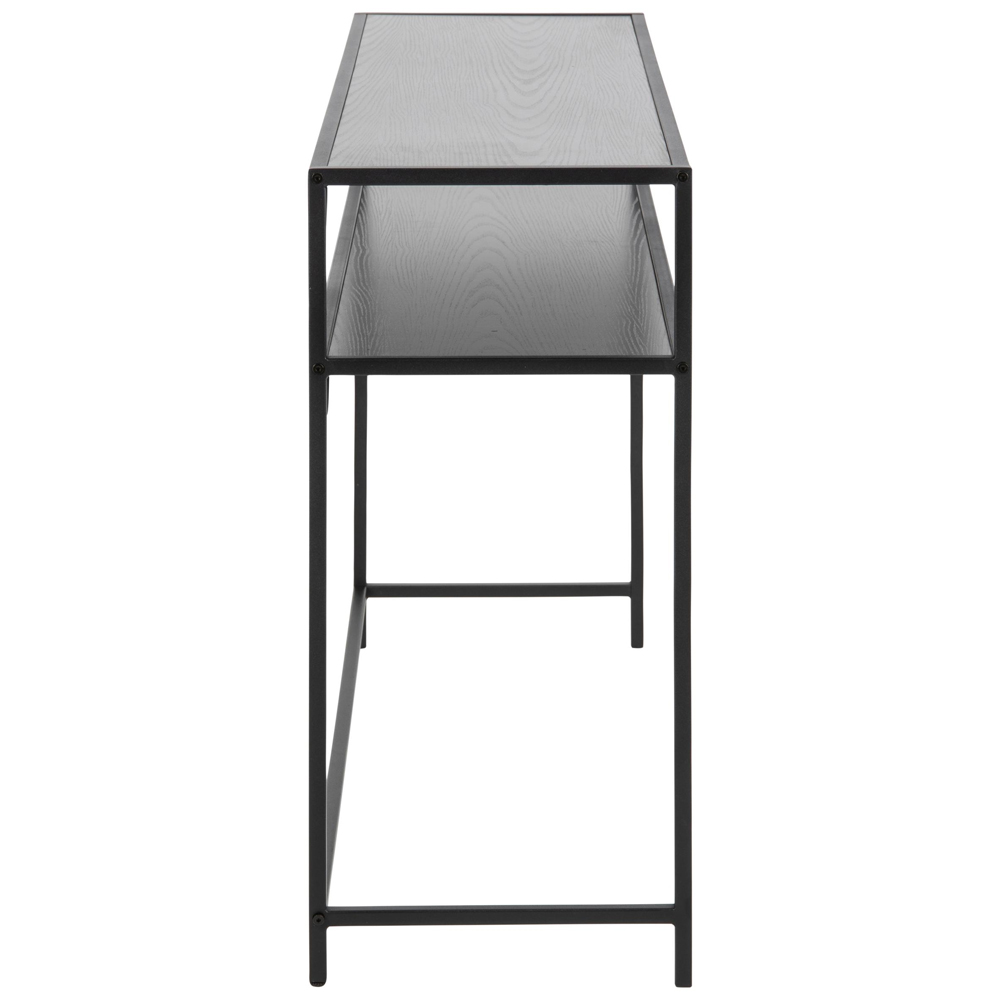Salvo Wooden Console Table With Undershelf In Ash Black