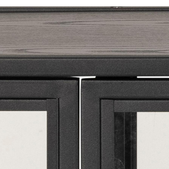 Salvo Wooden Display Cabinet With 4 Doors In Ash Black