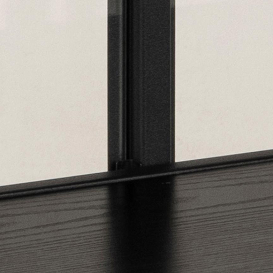 Salvo Wooden Display Cabinet With 4 Doors In Ash Black