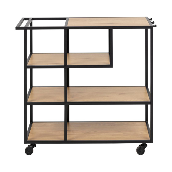 Salvo Wooden Drinks Trolley With 3 Shelves In Matt Wild Oak_2