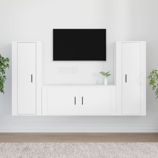 Product photograph of Salvo Wooden Entertainment Unit Wall Hung In White from Furniture in Fashion