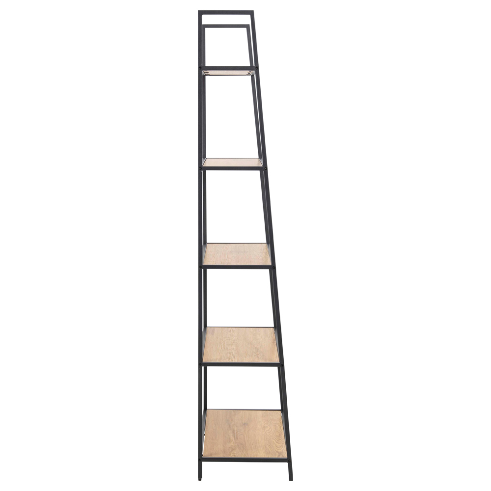 Salvo Wooden Ladder Bookcase With 5 Shelves In Matt Wild Oak
