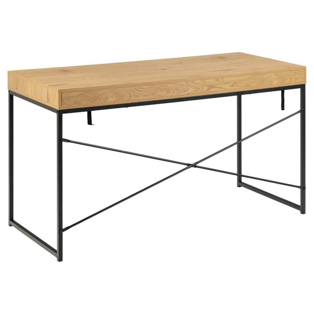 Salvo Wooden Laptop Desk With 1 Drawer 1 Shelf In Matt Wild Oak