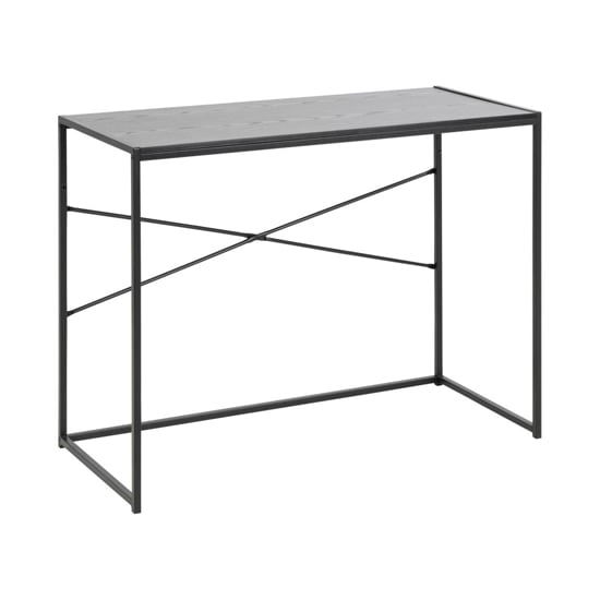 Product photograph of Salvo Wooden Laptop Desk With 1 Drawer In Ash Black from Furniture in Fashion