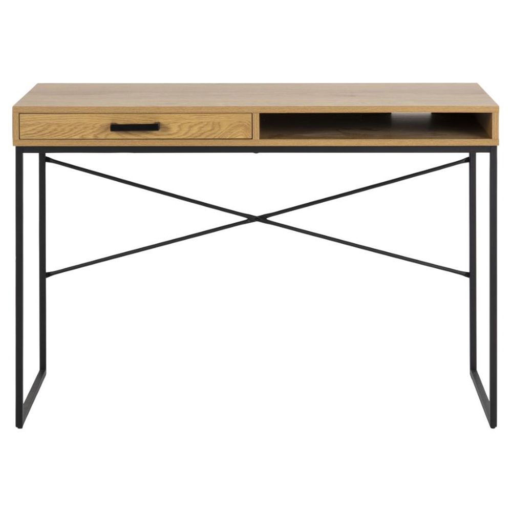 Salvo Wooden Laptop Desk With 1 Drawer In Matt Wild Oak