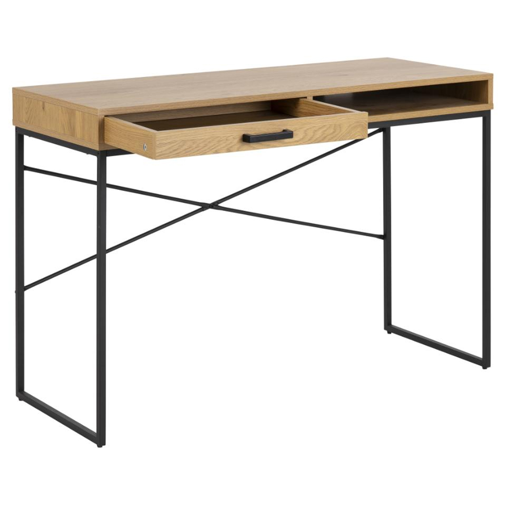 Salvo Wooden Laptop Desk With 1 Drawer In Matt Wild Oak