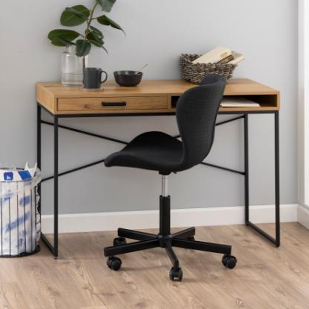 Salvo Wooden Laptop Desk With 1 Drawer In Matt Wild Oak