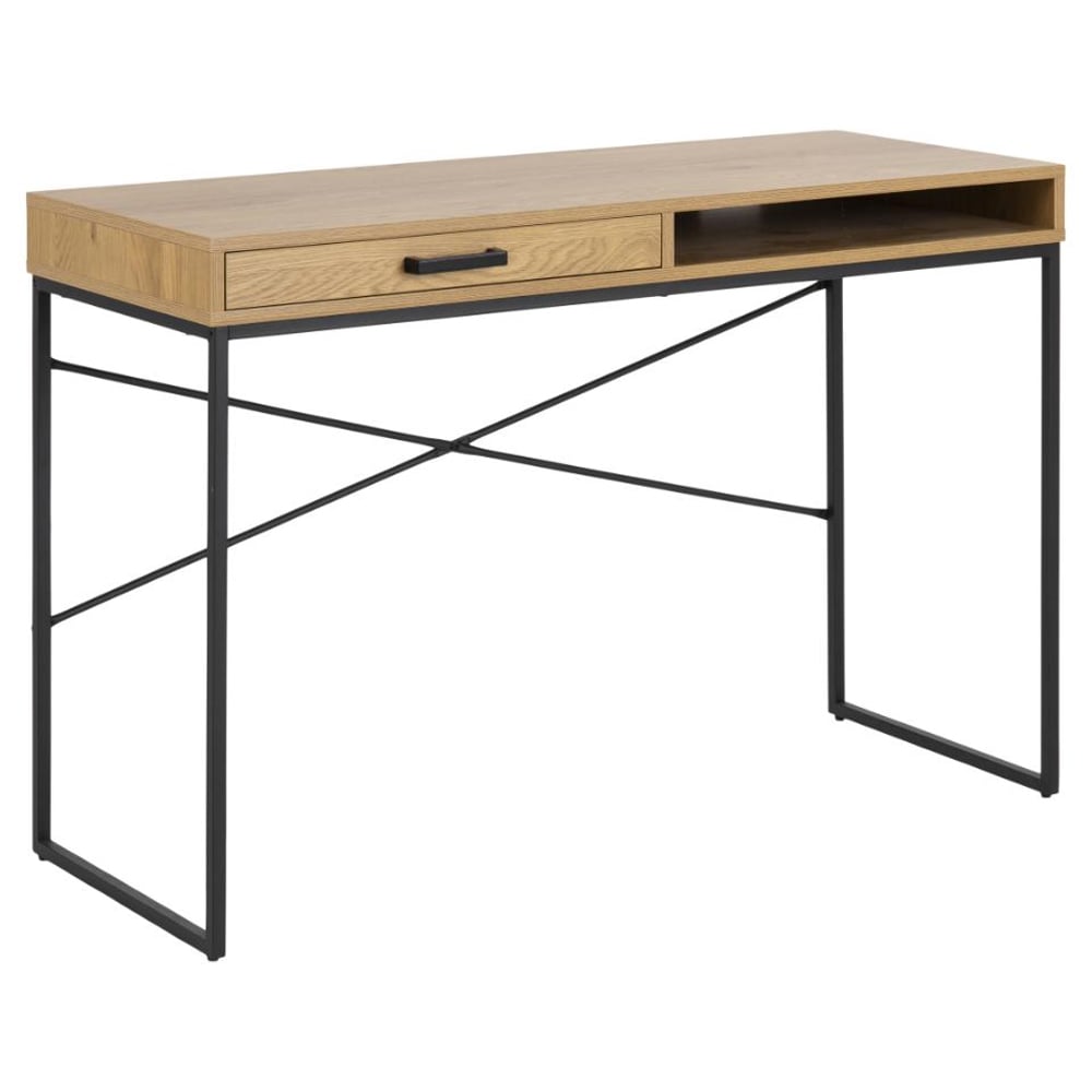 Salvo Wooden Laptop Desk With 1 Drawer In Matt Wild Oak