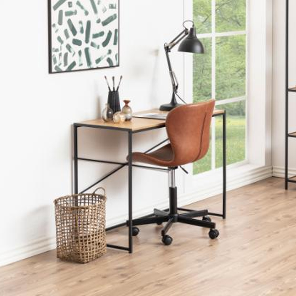 Salvo Wooden Laptop Desk In Matt Wild Oak