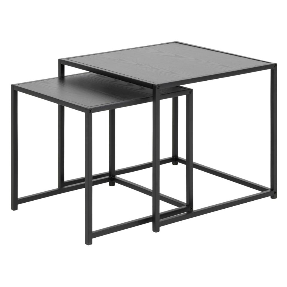 Salvo Wooden Nest Of 2 Tables In Ash Black