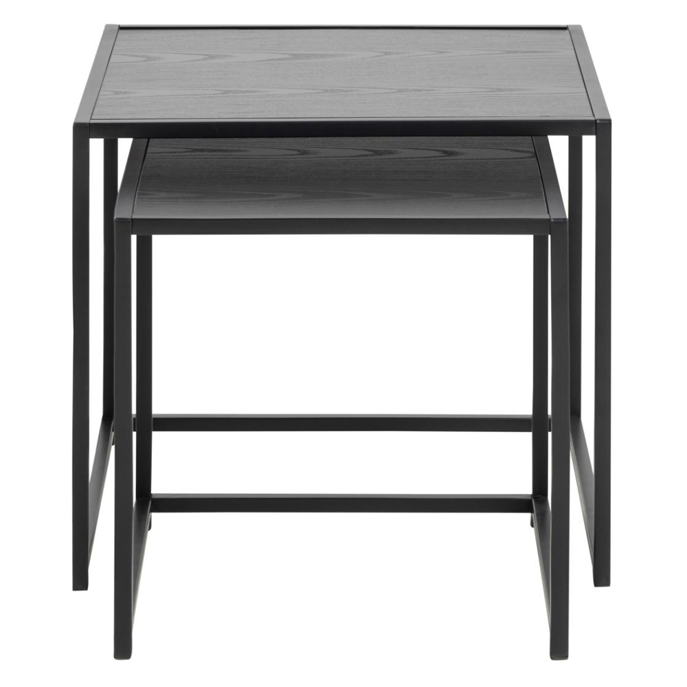 Salvo Wooden Nest Of 2 Tables In Ash Black