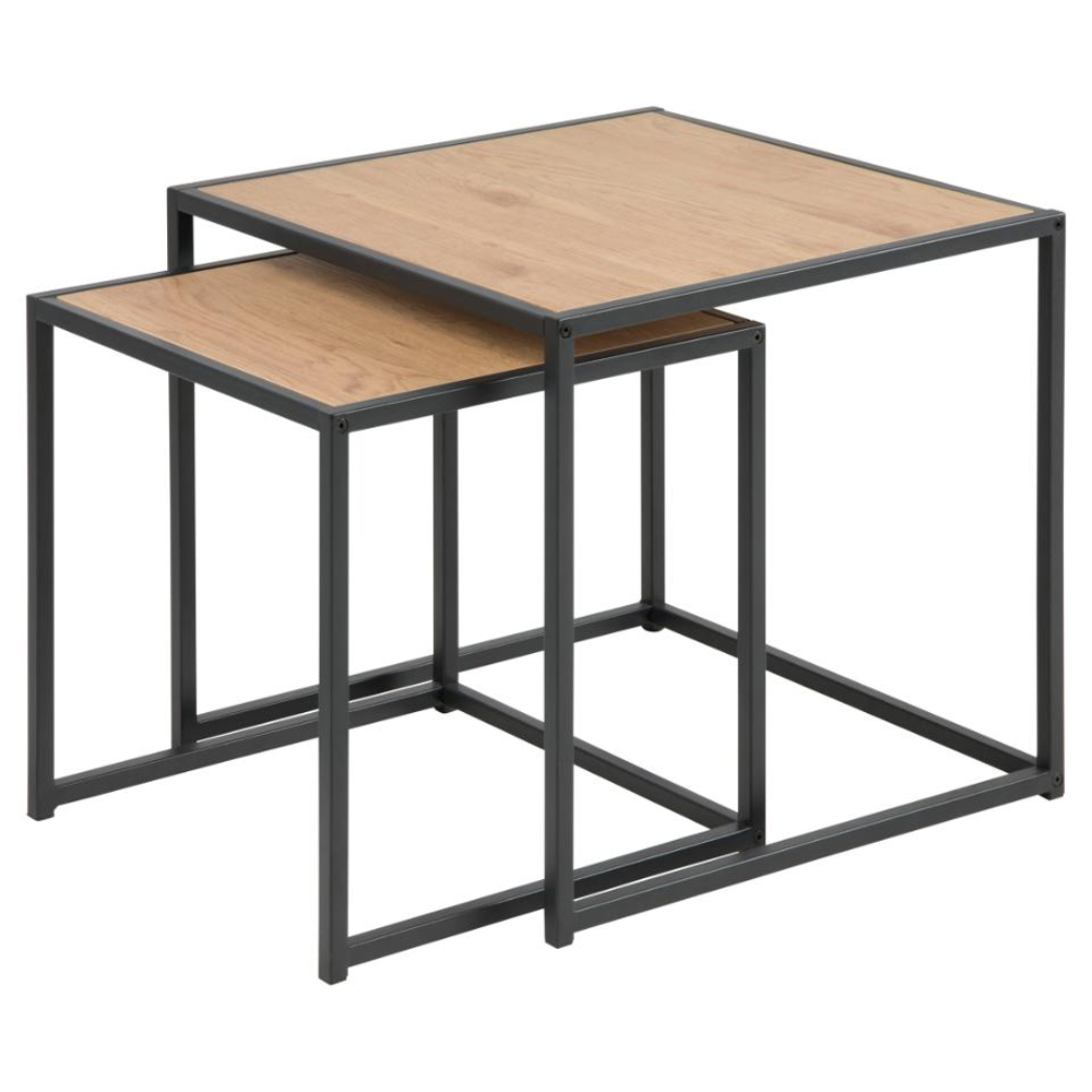 Salvo Wooden Nest Of 2 Tables In Matt Wild Oak