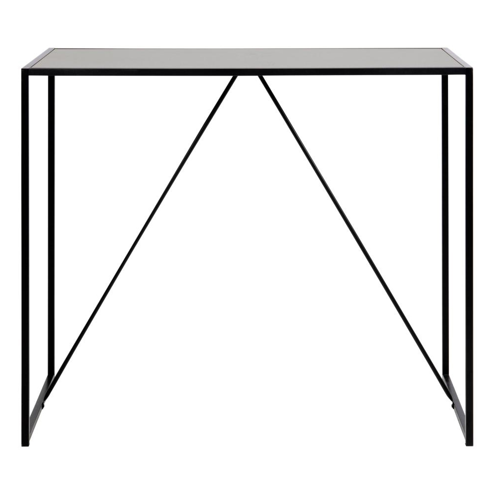 Salvo Wooden Rectangular Bar Table In Ash Black