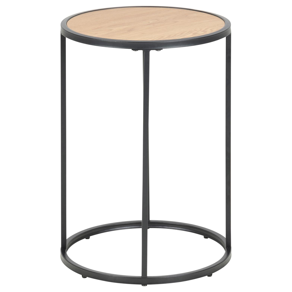 Salvo Wooden Round Side Table In Matt Wild Oak