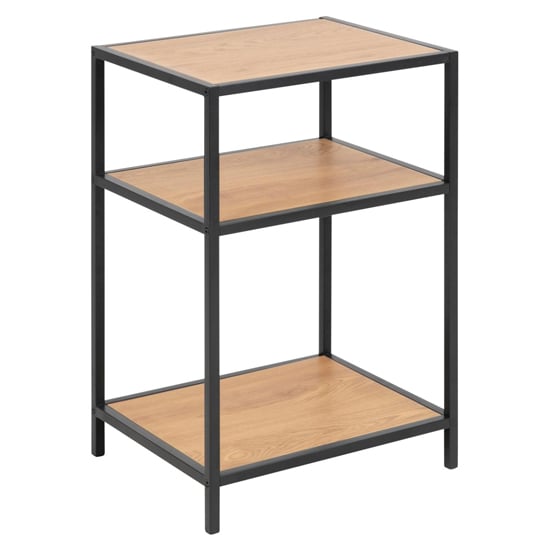 Product photograph of Salvo Wooden Side Table In Oak With Undershelf from Furniture in Fashion