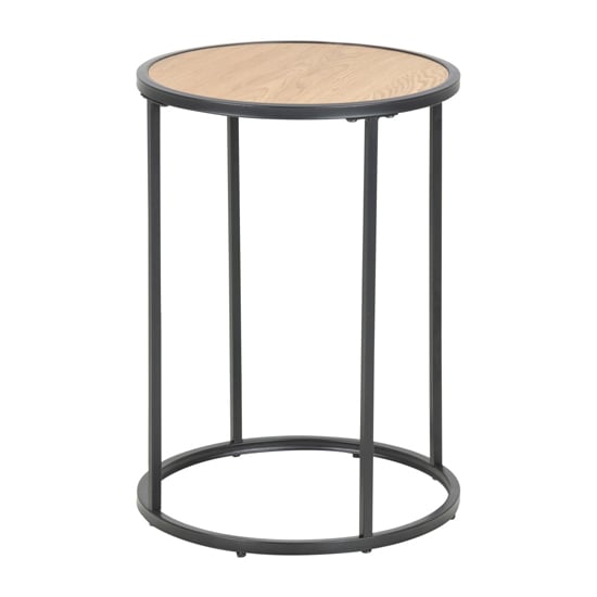 Product photograph of Salvo Wooden Side Table Round In Matt Wild Oak from Furniture in Fashion
