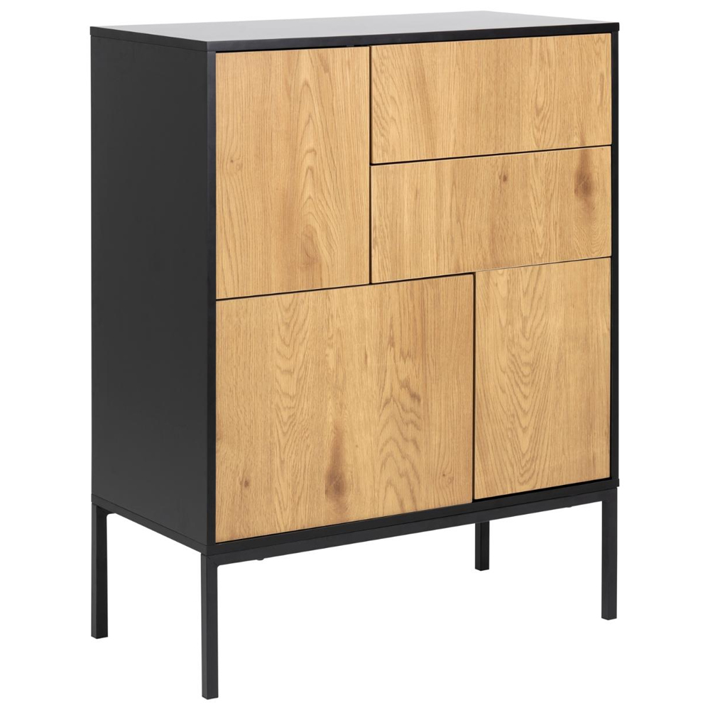 Salvo Wooden Sideboard With 3 Doors 2 Drawers In Matt Wild Oak