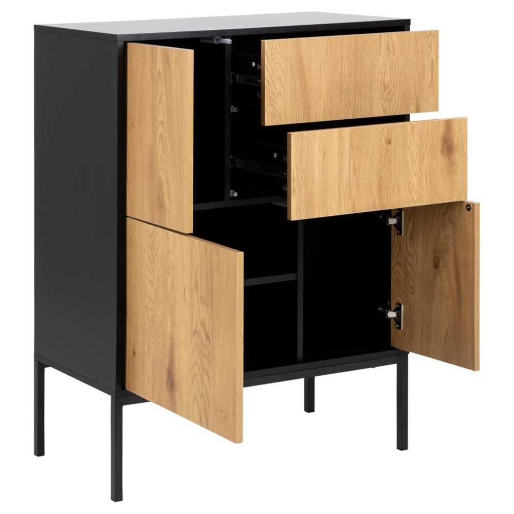 Salvo Wooden Sideboard With 3 Doors 2 Drawers In Matt Wild Oak