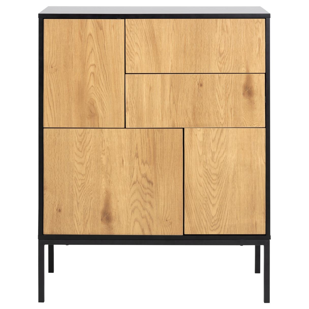 Salvo Wooden Sideboard With 3 Doors 2 Drawers In Matt Wild Oak