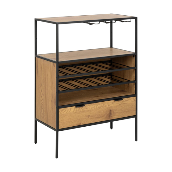 Product photograph of Salvo Wooden Storage Cabinet With 4 Shelves In Matt Wild Oak from Furniture in Fashion