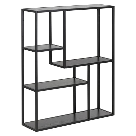 Photo of Salvo wooden wall shelf 3 tier in ash black